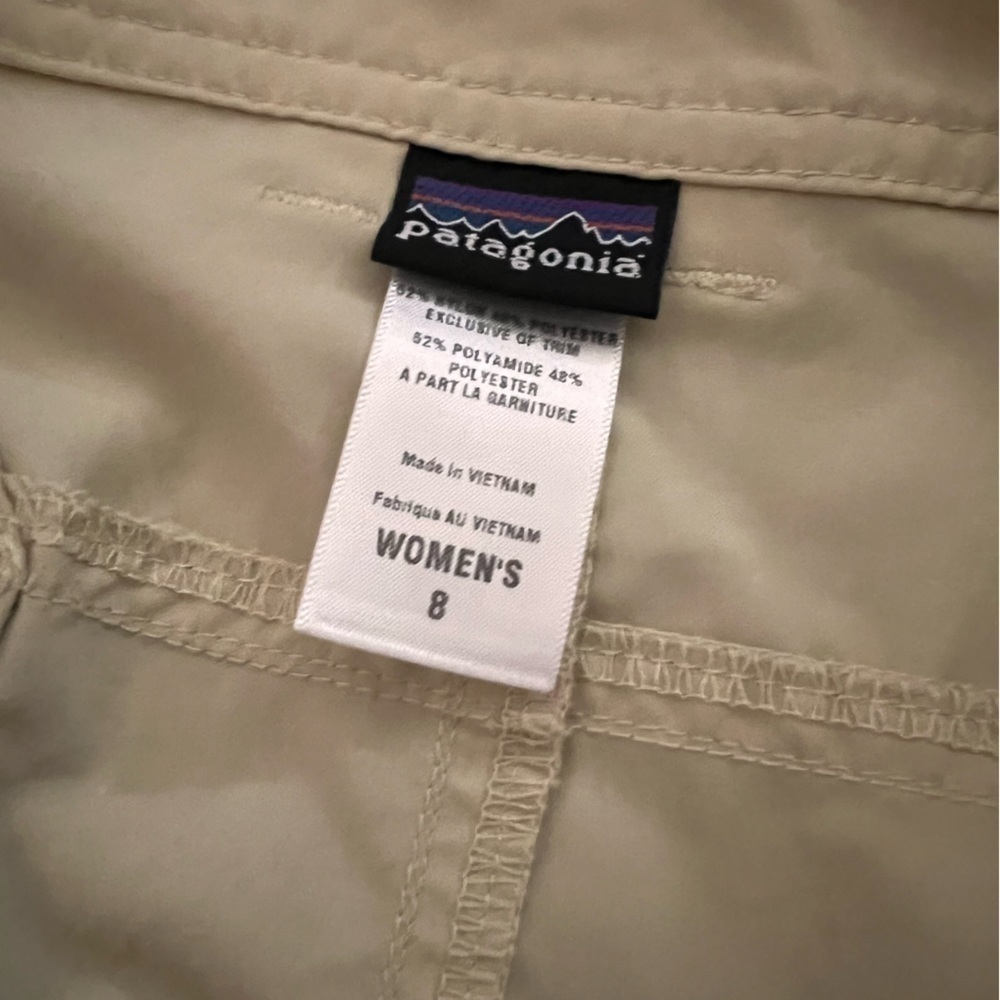 Patagonia Size 8 Quandary Pants Tan Neutral Athleisure Hiking Outdoor Fisherman - Picture 8 of 11